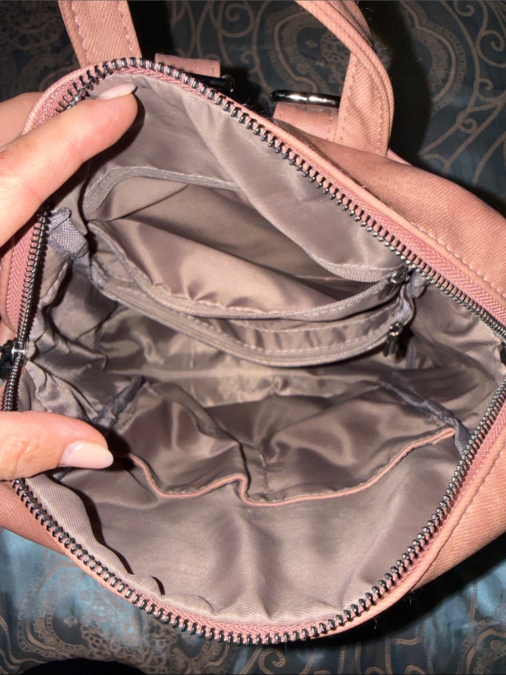 Stylish Rose Brown Women’s Backpack Crossbody Bag - Picture 8 of 8